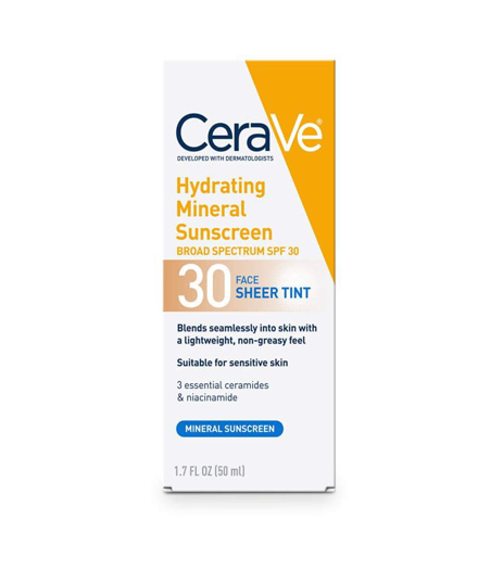 CeraVe Hydrating Mineral Sunscreen SPF 30 Face Sheer Tint 50ml