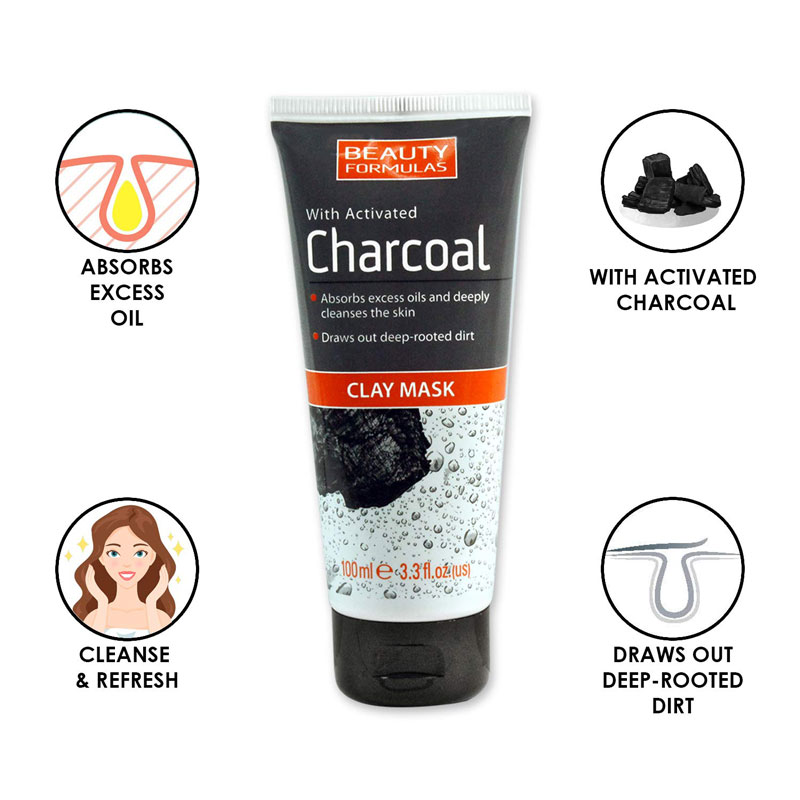 Beauty Formulas Charcoal Clay Mask 100ml