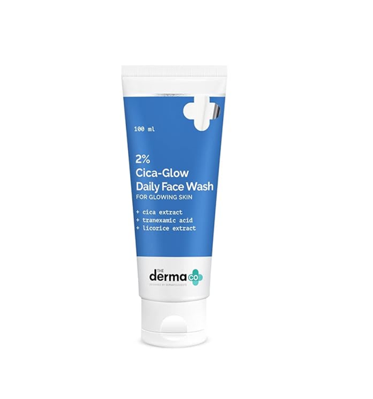 The Derma Co 2% Cica-Glow Daily Face Wash with Tranexamic Acid & Licorice 100ml