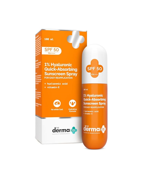 The Derma Co. 1% Hyaluronic Quick-Absorbing Sunscreen Spray 100g