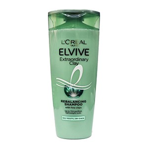 L'Oreal Paris Elvive Extraordinary Clay Re- Balancing Shampoo For Oily Roots And Dry 400ml