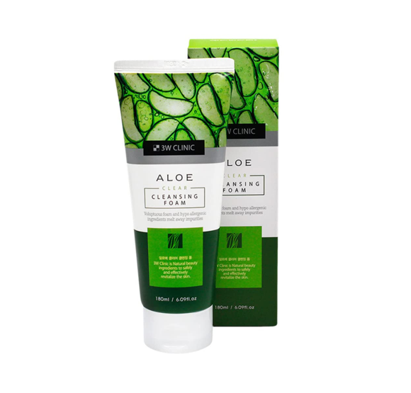 3W Clinic Aloe Clear Cleansing Foam 180ml