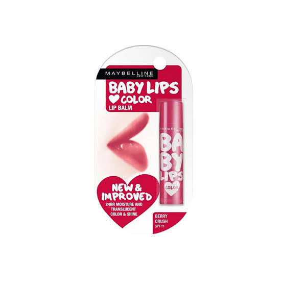 Maybelline Baby Lips Color 16 Hr Moisture & Translucent Color & Shine SPF 11 Lip Balm Berry Crush